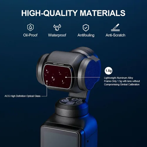 Vista 3 de Skyreat Juego de filtros ND para DJI Osmo Pocket 3 Creator Combo Accesorios (ND1000)