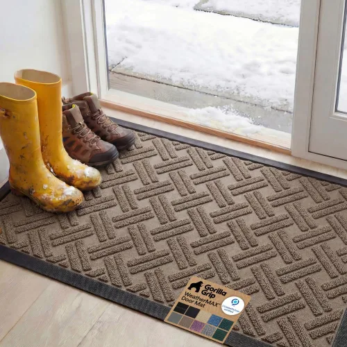 Vista 132 de Gorilla Grip - Tapete WeatherMax todo terreno 100% impermeable, caucho natural, resistente a manchas y decoloración, interior y exterior, fácil