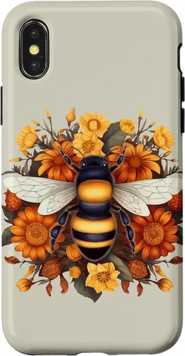 Vista 5 de iPhone 16 Boho Flower Bee Honey Beekeeper Daisy Sunflower Bee Case