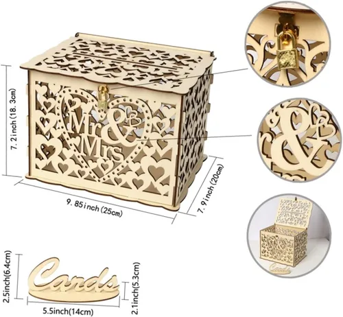 Vista 7 de USHOBE 3pcs Box Wedding Money Holder Alcancias De Dinero para Adultos Decorative Gift Container Piggy Bank for Adults Adult Piggy Bank Cajas De