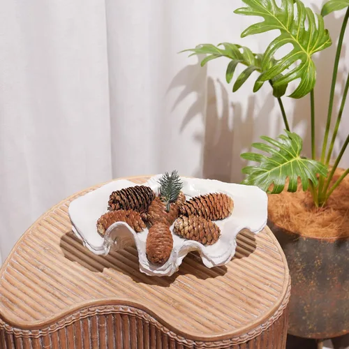 Vista 7 de Tazón decorativo para decoración de mesa de entrada, cuencos de conchas de almeja de resina, conchas de mar, mesa de consola de playa, acentos