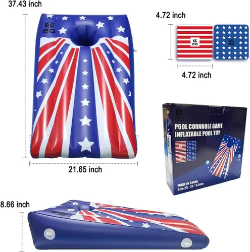 Vista 7 de Fisca Juego de Cornhole inflable para piscina, juguete flotante para lanzar bolsas de frijol, juguetes de fiesta de verano para niños, adolescentes