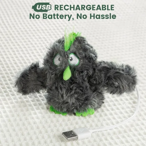 Vista 5 de Gardner Pet Juguetes para gatos que aletean sin volar), activado al tacto con alas aleteadoras realistas y pájaro que canta, juguete interactivo
