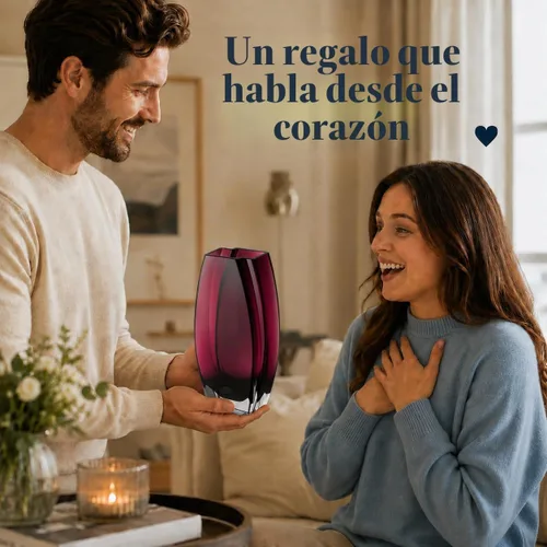 Vista 8 de Barski Jarrón de cristal, amatista, altura de 8 pulgadas