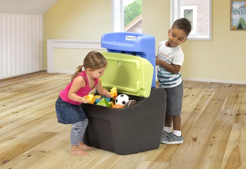 Vista 5 de Simplay3 Caja de almacenamiento de juguetes todo en uno y caballete doble para niños