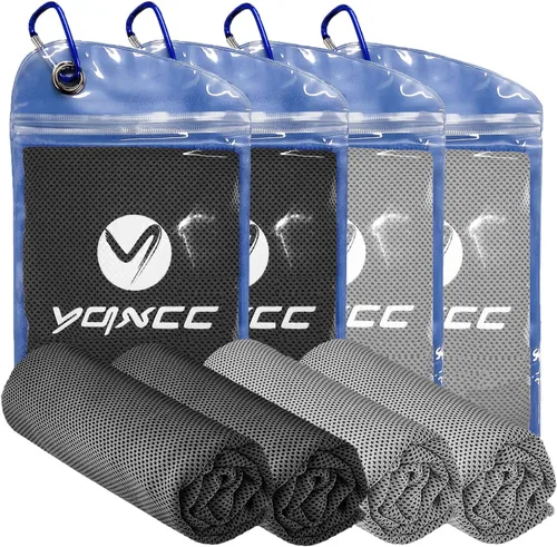 Vista 9 de YQXCC Paquete de 8 toallas refrescantes (47 x 12 pulgadas), toalla de cuello fría de hielo, microfibra suave y transpirable para yoga, golf
