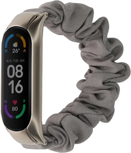 Vista 8 de kwmobile Correa de reloj compatible con Xiaomi Mi Smart Band 6 / Mi Band 6 / Band 5 – Correa de reloj de banda elástica negra