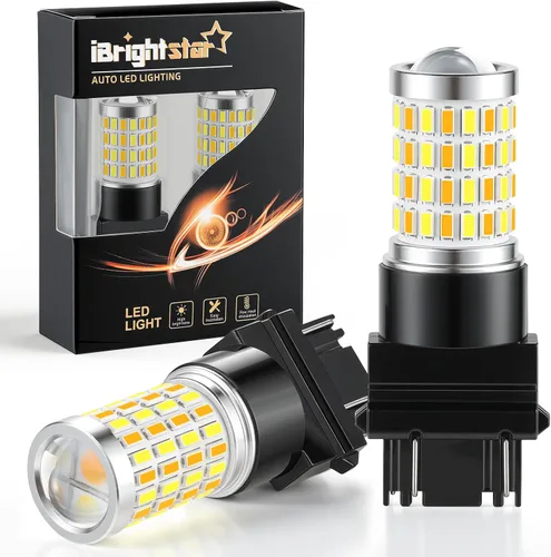 Vista 15 de iBrightstar Bombillas LED Super Bright 1157 2057 2357 7528 BAY15D P21/5W Switchback con proyector de repuesto para luces de circulación diurna/DRL