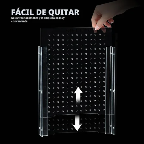 Vista 4 de Divisor de tanque de peces acrílico, divisor de tanque de 5 galones, juego de separador de tanque de peces transparente ajustable con ventosas