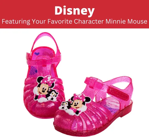 Vista 2 de Disney Sandalias de gelatina de personajes favoritos para niñas, sandalias de ballet de verano para playa (rosaazul) (bebéniño pequeño)