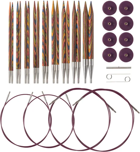 Vista 5 de Knit Picks Opciones Juego de agujas de tejer intercambiables de madera - US 4-11 (Caspian)