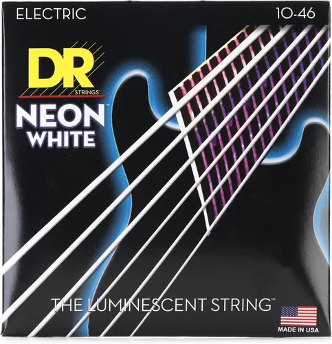Vista 18 de DR Strings NBE-9 - Cuerdas para guitarra eléctrica de color azul neón de alta definición, cuerda ligera, 9-42