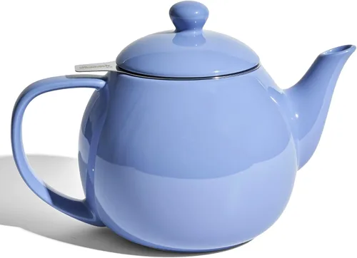 Vista 14 de Sweese Tetera de porcelana de 27 onzas con infusor para té de hojas sueltas, gris azulado