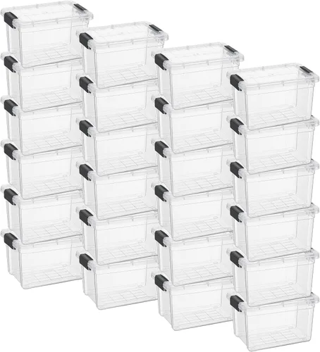 Vista 107 de Superio Mini contenedor de almacenamiento de plástico para crayón, suministros de arte y estuche de costura, organizador pequeño apilable