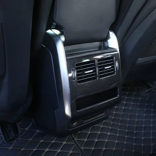 Vista 3 de Para Range Rover Sport 2014-2018, cubierta de ventilación de aire acondicionado de fila trasera de plástico ABS estilo fibra de carbono