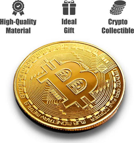 Vista 2 de Moneda de Bitcoin Edición de Coleccionista - Criptomoneda conmemorativa coleccionable en caja protectora de acrílico - Perfecta para entusiastas