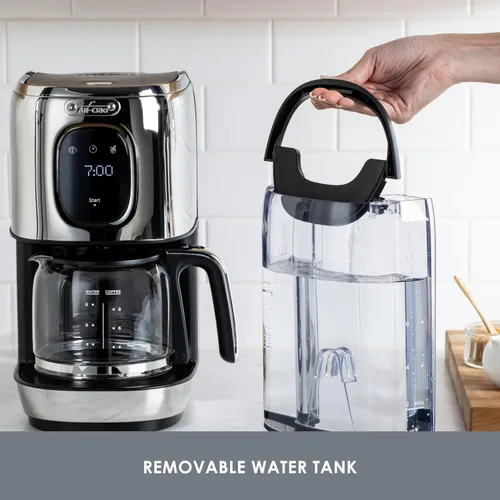 Vista 6 de All-Clad, Majestuo - Cafetera de acero inoxidable, función de mantener el calor, 1000 vatios, temporizador programable, tanque de agua extraíble