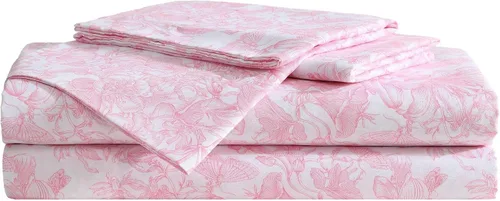 Vista 26 de Betsey Johnson - Juego de sábanas de tamaño individual, ropa de cama de microfibra con estampado Nerdy Teddies con sábana bajera de bolsillo