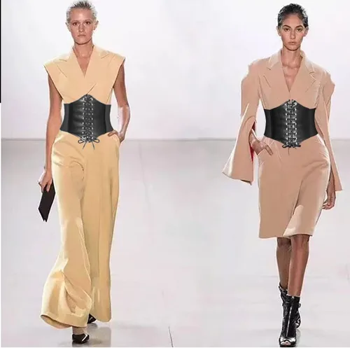 Vista 4 de Gleamart Cinturón de corsé con cordones para mujer