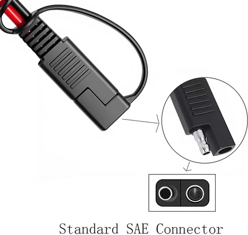 Vista 4 de Cable adaptador de enchufe de encendedor de cigarrillos hembra SAE de 14 AWG a 12 V, conector de desconexión rápida SAE de 2 pines, cable de carga