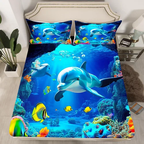 Vista 10 de Erosebridal Sábana bajera ajustable de mariposa azul, tamaño individual, sábanas estéticas de mariposas voladoras para niños, juegos de ropa de cama