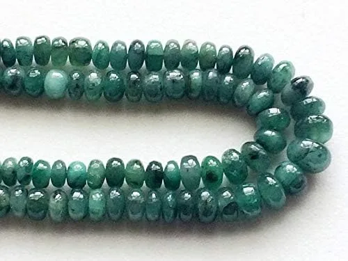 Vista 2 de Cuentas lisas de esmeralda natural de 14 pulgadas de 0.15 a 0.23 pulgadas para fabricación de joyas, cuentas de esmeralda, cuentas de esmeralda