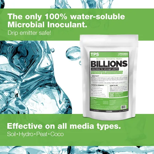 Vista 3 de TPS NUTRIENTS Billions Potenciador Microbiano Concentrado de Raíces, 100% Soluble en Agua con Micorrizas, Bacterias y Trichoderma, 5 Libras