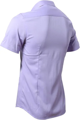 Vista 2 de FLY HAWK Mens Dress Shirts, Fitted Bamboo Fiber Short Sleeve Elastic Casual Button Down Shirts