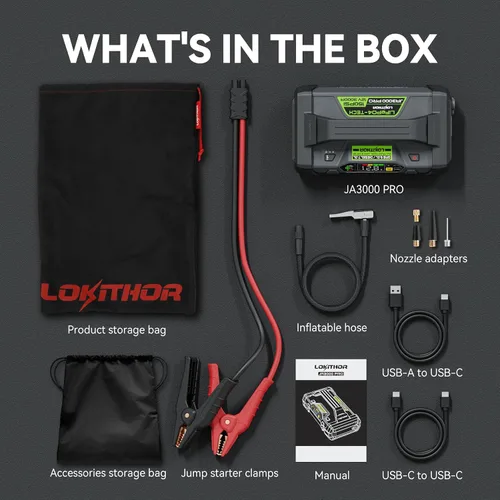 Vista 9 de LOKITHOR JA3000 PRO Arrancador con inflador de aire