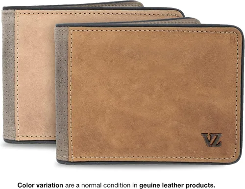 Vista 2 de VELEZ Carteras de cuero genuino para hombre Beige Vintage