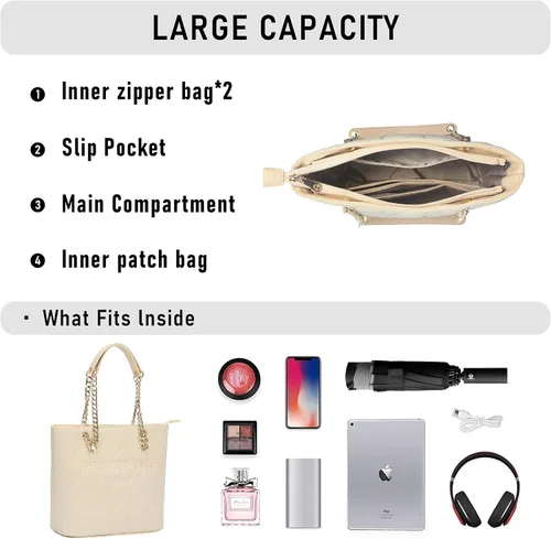 Vista 6 de Chinllo Bolso de mano para mujer, bolso mediano con asa superior