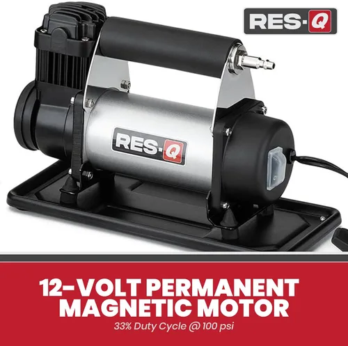 Vista 5 de RES-Q Compresor de aire portátil de 30 amperios, atrae 30 amperios, motor magnético permanente de 12 voltios, ciclo de trabajo del 33% a 100 psi