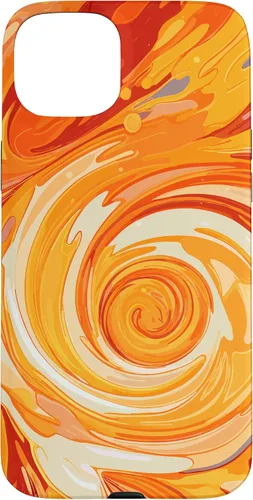 Vista 9 de iPhone 16 Swirl Orange Color Illustration Pattern Abstract Art Case