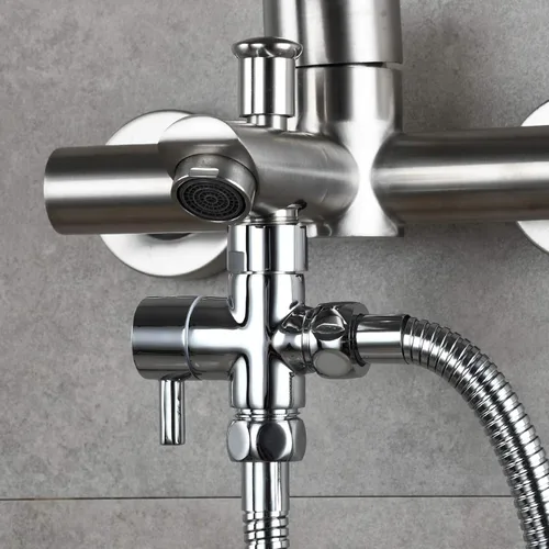 Vista 3 de CIENCIA Válvula desviadora de ducha G1/2" para baño, válvula desviadora de brazo de ducha de latón de 3 vías para ducha de mano, componentes