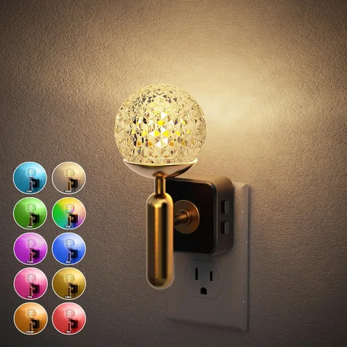 Vista 12 de JandCase Luz Nocturna de Vela, Luces Nocturnas que se Enchufan a la Pared, Blanco Suave 3000K, Brillo Ajustable 0-100LM, Sensor de Anochecer a