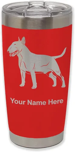 Vista 27 de LaserGram Vaso aislado al vacío de 20 onzas, perro Bull Terrier, grabado personalizado incluido (negro) Engraved Gift for Dog Lovers, Vacuum