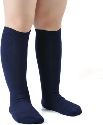 Vista 2 de EPEIUS Calcetines altos hasta la rodilla con agarre antideslizante Toddller Athletic Stripe Team Tube Calcetines para niños y niñas, paquete de 5