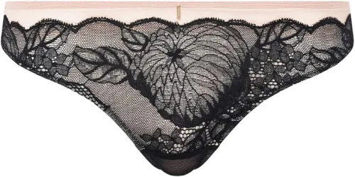 Vista 3 de Chantelle Flores de Medianoche Tanga Negro MD, Negro