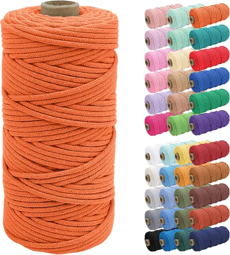 Vista 37 de JeogYong Cuerda de macramé de 0.157 in x 109 yardas, cuerda trenzada de algodón natural, cuerda de macramé para bolsas de ganchillo, colgar