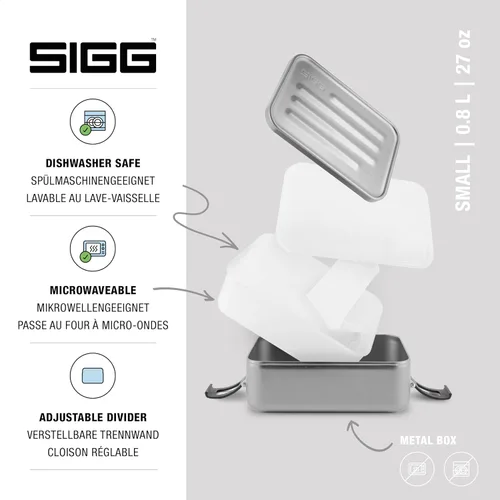 Vista 2 de Sigg - Lonchera de Metal Plus - Envase de alimentos con compartimentos - Diseño suizo - Apto para lavavajillas - Ultra ligero - T/G Alu