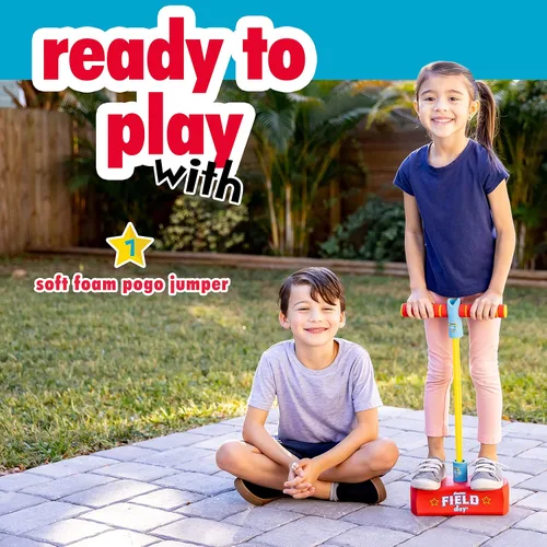 Vista 2 de Franklin Field Day Pogo Stick - Palo de espuma para niños + tolva para niños a partir de 3 años - Perfecto para juguete de interior + exterior