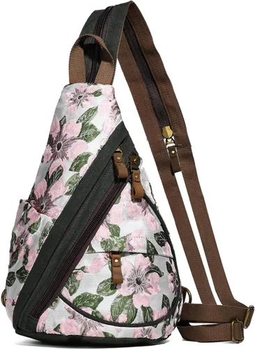 Vista 20 de KL928 Mochila de Lona Tipo Bandolera - Mochila Cruzada Pequeña para Hombro, Mochila Informal Diurna, Mochila para Hombre y Mujer (Versión Grande)