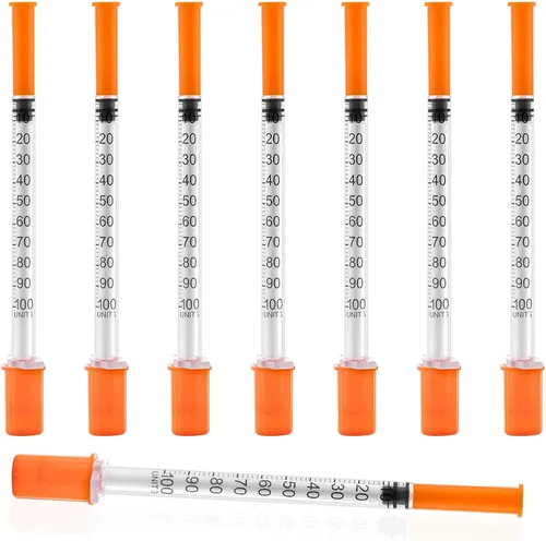 Vista 9 de Jeringa de 0.5 ml con tapa, 29G 1/2" 13mm 1/2cc, jeringas desechables en paquete individual, paquete de 20 Paquete individual desechable