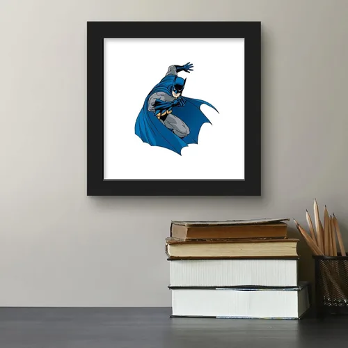 Vista 4 de Trends International Gallery Pops DC Comics Batman - Póster de pared de cruzado con capa, 12 x 12 pulgadas, versión enmarcada en negro
