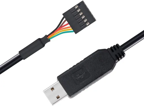 Vista 5 de DTECH Cable adaptador USB a TTL serie de 5 V con chip FTDI FT232RL de 6 pines de 0.1 pulgadas de paso hembra UART IC Windows 11 10 8 7 Linux MAC