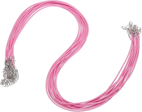 Vista 107 de MECCANIXITY 10 cordones de collar encerado de 18 pulgadas, cadena de collar a granel con cierre de 0.059 in de cuerda de cuero encerado para hacer