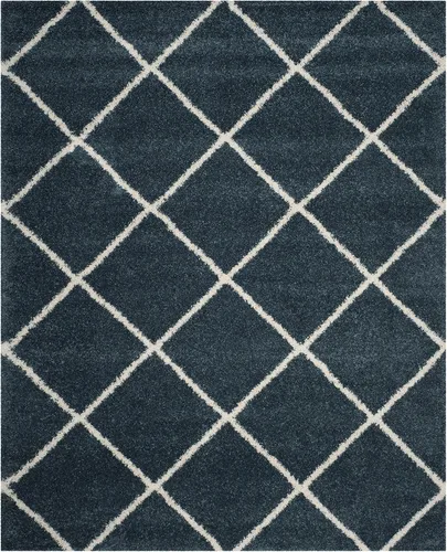 Vista 117 de SAFAVIEH Hudson Shag Collection - Alfombra decorativa de 2 x 3 pies, color beige y marfil, diseño moderno de enrejado, no desprende pelusa