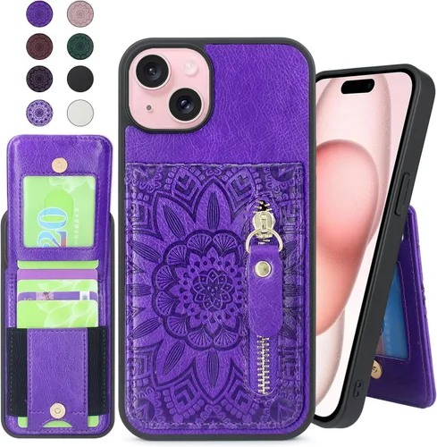 Vista 7 de Harryshell Funda compatible con iPhone 12 / iPhone 12 Pro con ranuras para tarjetas [capacidad para hasta 6 tarjetas] Función de atril, bolsillo