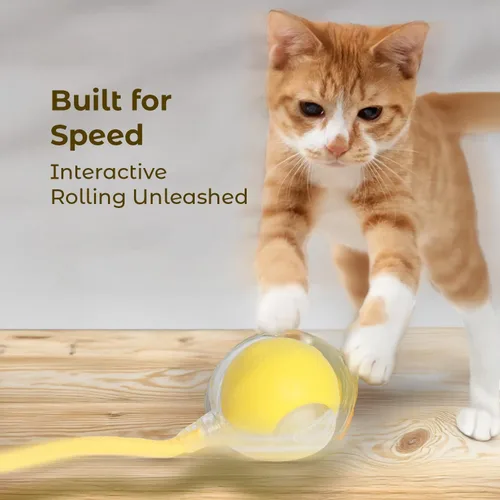 Vista 7 de Pelota de juguete electrónica automática para gatos y perros, juguete inteligente para mascotas con luces LED, sensor de movimiento y sonido