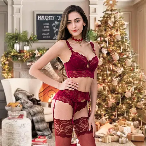 Vista 7 de Ningsige Sujetadores de bordado push up para mujer ropa interior sexy con copa de algodón fina